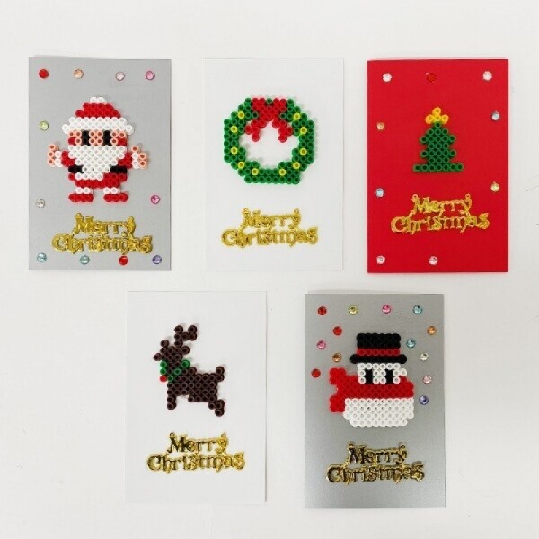 하비코,[초등저] 크리스마스 컬러 비즈 카드 만들기 - 4인세트