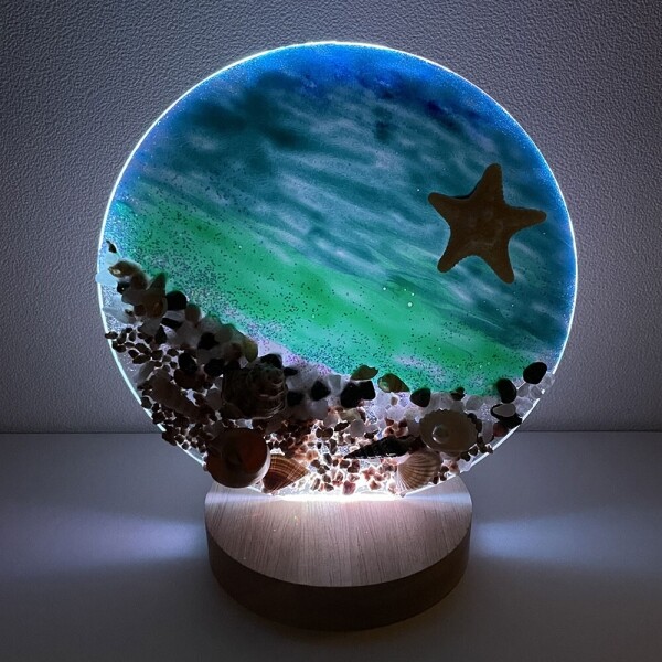 하비코,하비코 바다 이야기 LED 무드등 1인용 DIY 패키지 ﻿방과후 돌봄 어르신 미술 수업