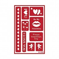 Armour Over N Over Stencils 7 Valentines Day 재사용 스텐실 글래스 에칭 유리 부식 공예